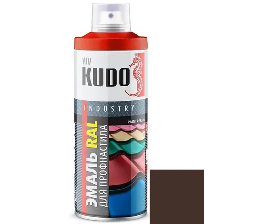 Enamel for metal roof tiles Kudo KU-08017R 520 ml chocolate brown