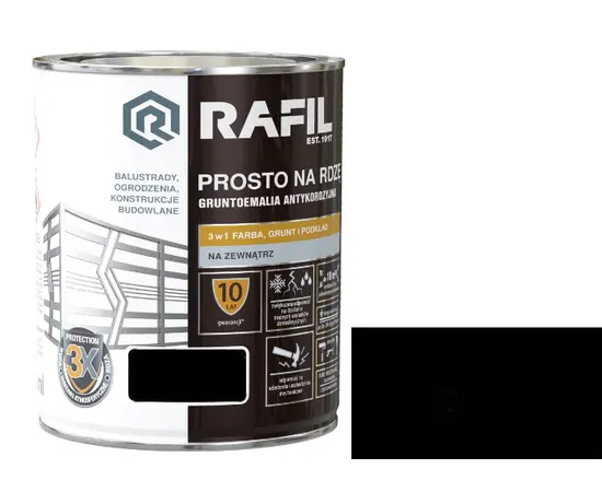 Enamel for rust Sniezka Rafil glossy black 2.5 l