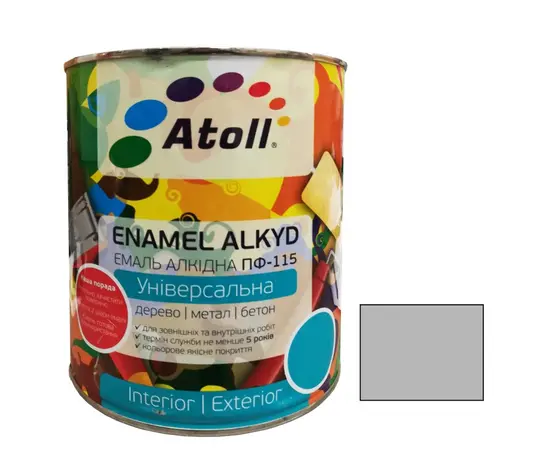 Enamel alkyd Universal ATOLL ПФ-115 light-grey 0.8 Kg