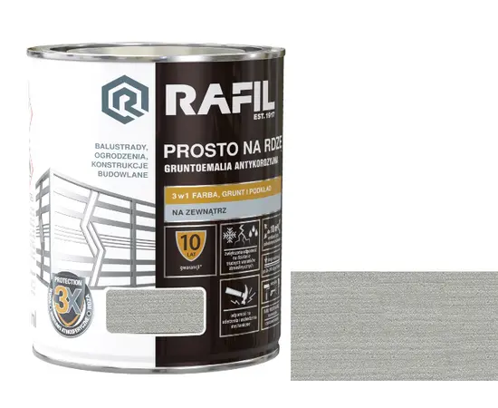 Enamel for rust Sniezka Rafil glossy silver 0.75 l