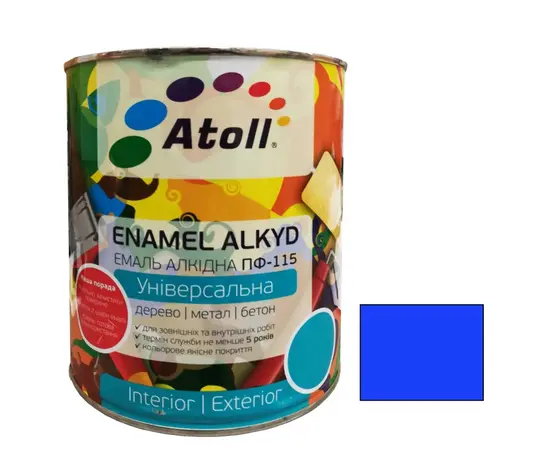 Enamel alkyd Universal ATOLL ПФ-115 blue 0.8 Kg