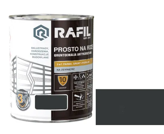 Enamel for rust Sniezka Rafil glossy gray anthracite 0.75 l