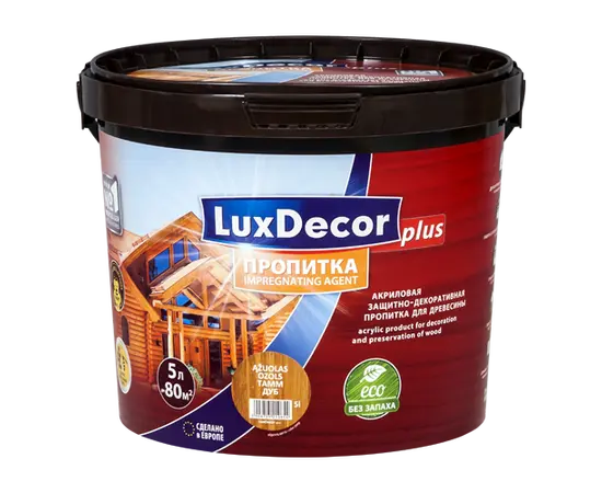 გამჟღენთი LuxDecor plius+ თეთრი 5 ლ