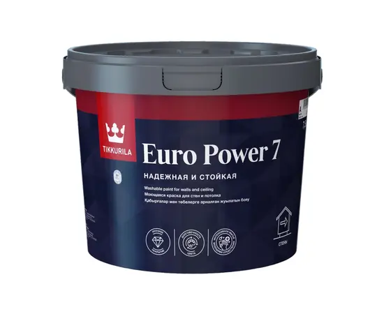 ინტერიერის საღებავი რეცხვადი Tikkurila EURO POWER 7 C_New 7,5 ლ