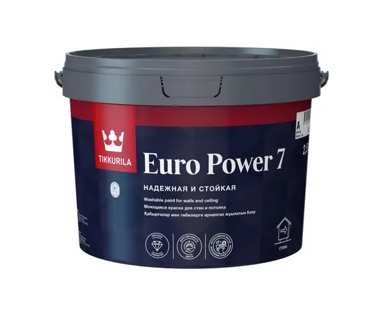 ინტერიერის საღებავი რეცხვადი Tikkurila EURO POWER 7 C_New 2,5 ლ