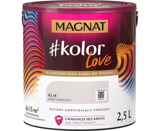საღებავი ინტერიერის Magnat Kolor Love 2.5 ლ KL14 ღია ფერფლისფერი