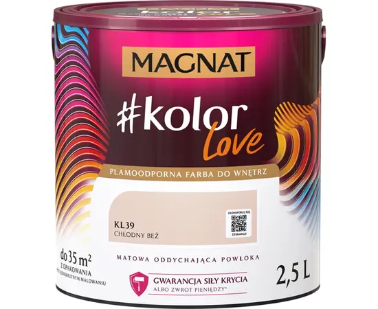 საღებავი ინტერიერის Magnat Kolor Love 2.5 ლ KL39 ცივი ჩალისფერი