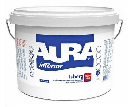 ინტერიერის საღებავი ჭერისთვის Eskaro Aura Malare 5 ლ