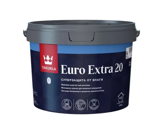საღებავი ნესტიანი შენობებისთვის Tikkurila EURO EXTRA 20 A_New 2,5 ლ
