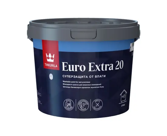 საღებავი ნესტიანი შენობებისთვის Tikkurila EURO EXTRA 20 C_New 7,5 ლ