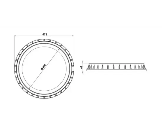 Люк пластиковый черный с замком Torun Plastik Ø400 mm