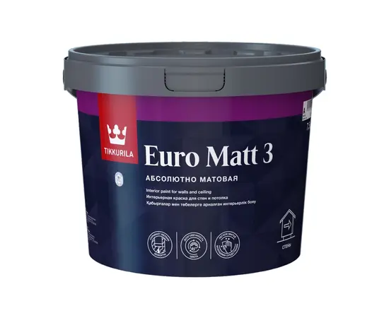 საღებავი ინტერიერის Tikkurila EURO MATT 3 A_New 7,5 ლ