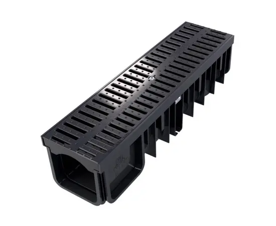 სადრენაჟო ღარი Devorex XDRAIN C250 130/90 შავი პოლიამიდის ცხაურით 0.5 მ