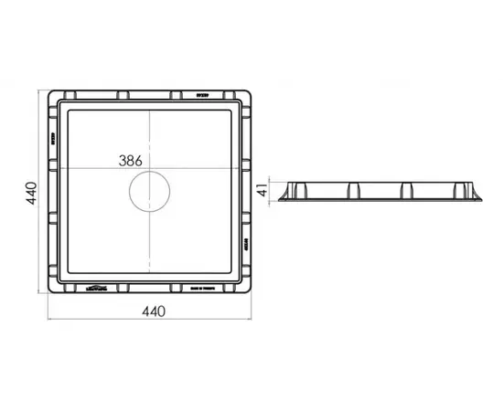 Люк пластиковый квадратный  Torun Plastik 40x40 cm