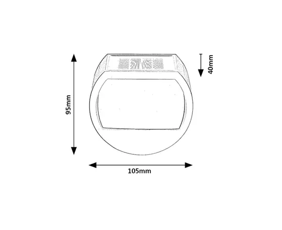 Wall lamp Rabalux Narmada 0.5W 4000K 13Lm IP44 77004 Solar black white
