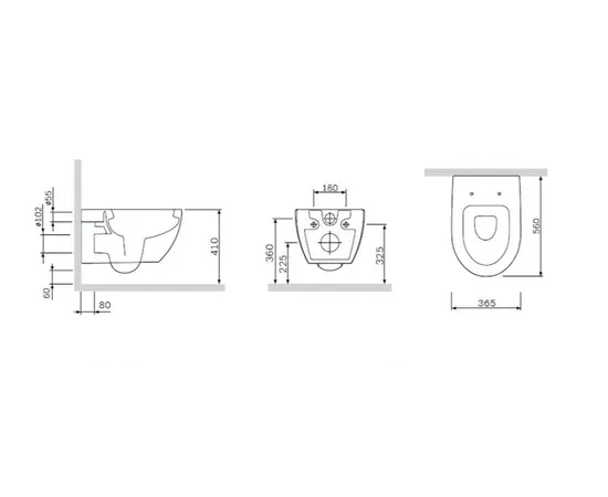 Wall hung toilet  AM.PM Awe C111738SC with microlift seat