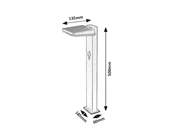 Светильник стойка Rabalux Lasset 4.4W 4000K 600Lm h500 IP54 77079 Solar сенсор черный