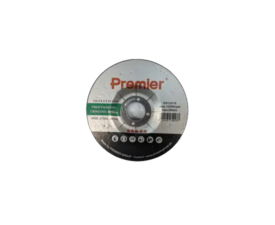 ლითონის საპრიალებელი  დისკო Premier  125 x 6.0 x 22 მმ.