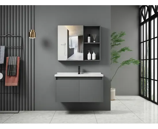 Bathroom Furniture Set Layla T01-60 SH Gun Metal