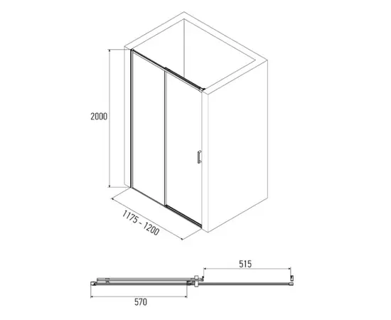 Sliding door Alex Baitler AB64B120 120×200 cm tinted