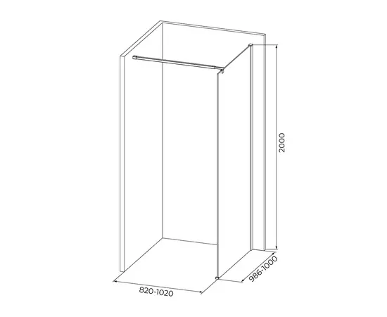 საშხაპე კარი IVA WIB100T 110×200 სმ 8 მმ საშხაპე კარი IVA WIB100T 110×200 სმ 8 მმ