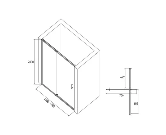 საშხაპე კარი Alex Baitler AB71C120 120×200 cm