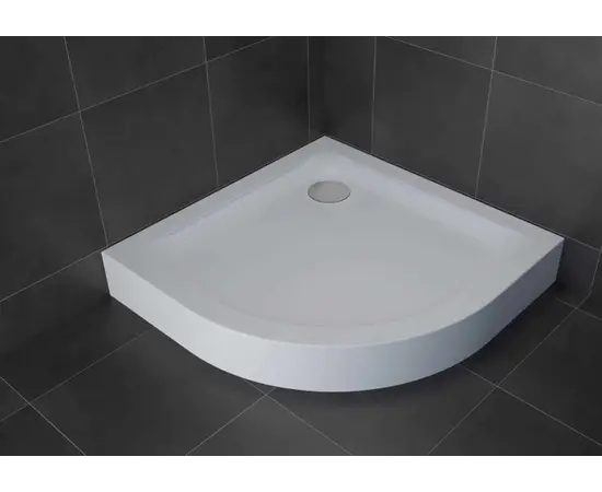 Shower tray New Trendy Mild Stone White B-0517 90X90X11.5 cm oval +S-0041