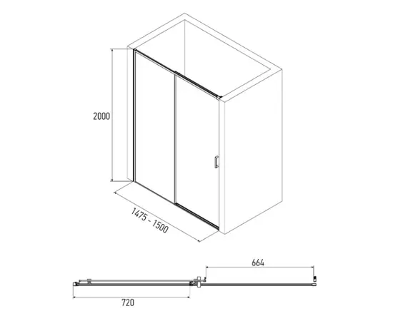 საშხაპე კარი  Alex Baitler AB61C150 150×200 cm