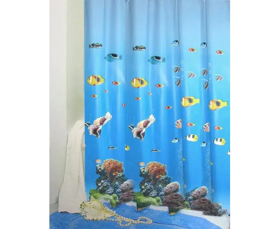 აბაზანის ფარდა Bisk PEVA SEA HORSE MULTI 200x180 სმ