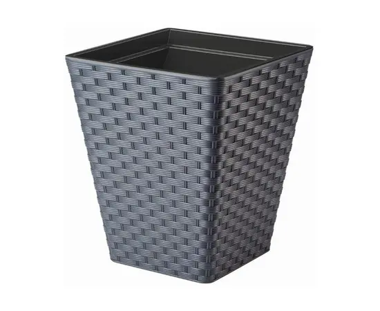 Горшок пластиковы для цветов FORM PLASTIC Rattana square 3860-014 Ø30 антрацит