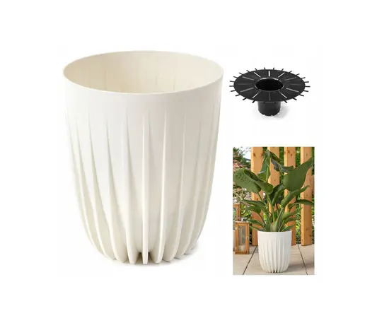 Горшок цветочный Lamela MIRA 390 recycled planter - cream