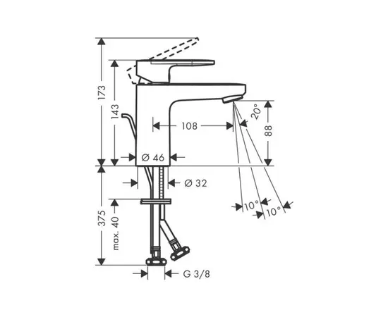 ხელსაბნის შემრევი Hansgrohe 71551670