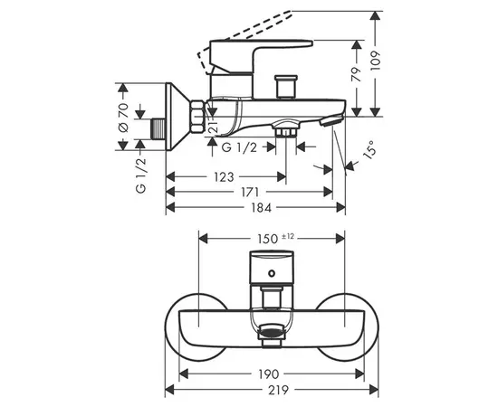 აბაზანის შემრევი Hansgrohe 71440000