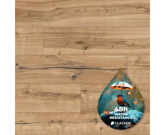 Ламинат водостойкий Classen Casa Energy Aqua Protect 54044 4V AC5/33 Дуб Sierra Rustic 1285x192x8 мм