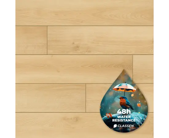Laminate water resistant Classen Story Aqua Protect 55234 oak 1285x192x12 mm. AC5/33
