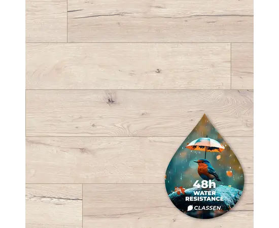 ლამინატი წყალმდგრადი Classen Story Aqua Protect 53343 4V AC5/33 მუხა Lorian 1285x192x12 მმ