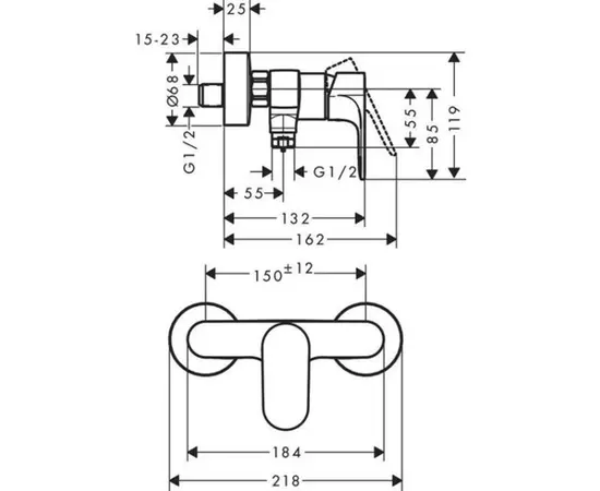 საშხაპე შემრევი Hansgrohe 72640670