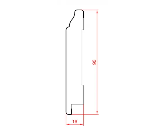 Плинтус Super Profil ПП 1695 White 2800x16x95