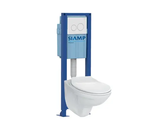 Set Siamp Ingenio Extenso Hung toilet + installation + button