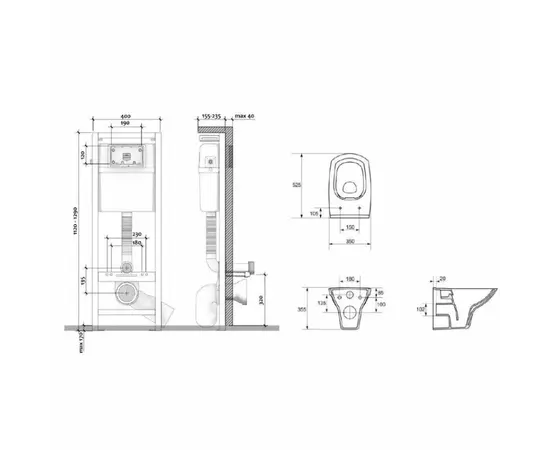Комплект Cersanit Carina CO DPL EO slim