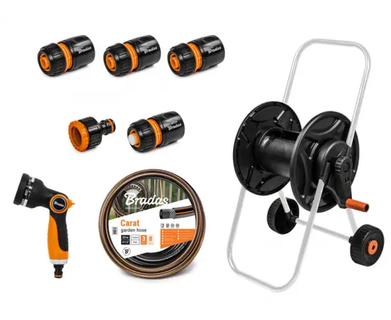 ურიკა შლანგით Bradas ECO-AG26020SET1 Black Line  1/2" 20 მ პისტოლეტით, გასაფრქვევით და ფიტინგებით