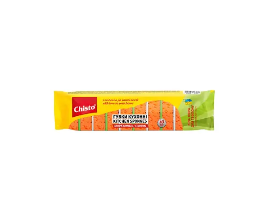 Kitchen sponge Chisto Carrot 10 pcs