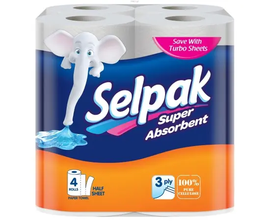 Tрехслойные полотенца Selpak 4 шт