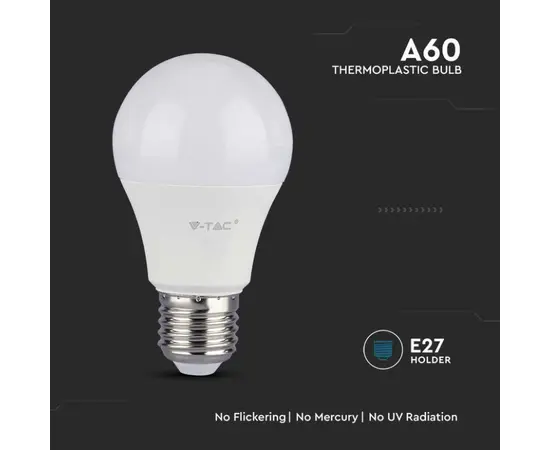 Lamp LED V-TAC E27 10.5W 217350 A60 3000K
