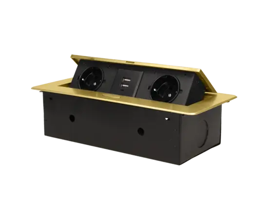 Table block ORNO 2 2xUSB A Schuko gold