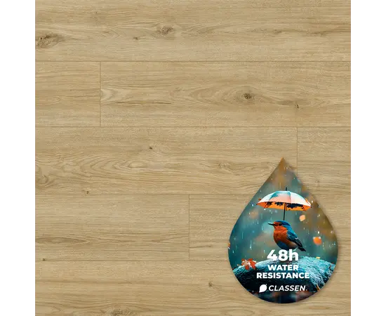 Laminate water resistant Classen Aqua Protect 63174 4V AC5/33 Oak Veneto 1285x192x12 mm