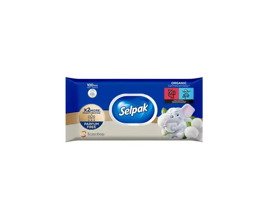 სველი ხელსახოცი ბამბის ექსტრაქტით Selpak 100 ც