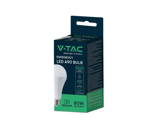 Lamp V-TAC 15W 4000K E27 7795 A90 with battery