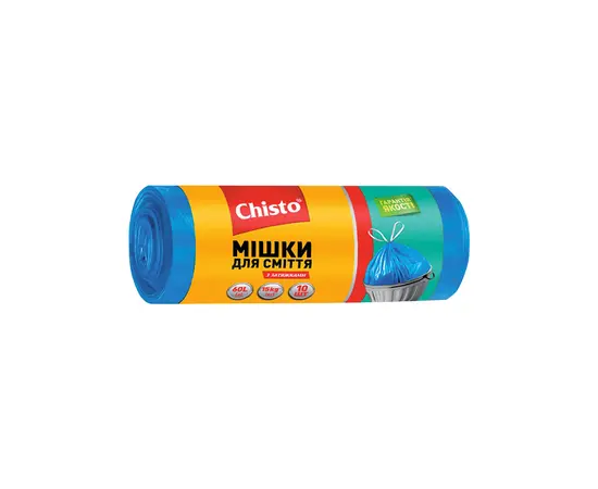Пакеты для мусора с тесьмой Chisto Strong 60 л