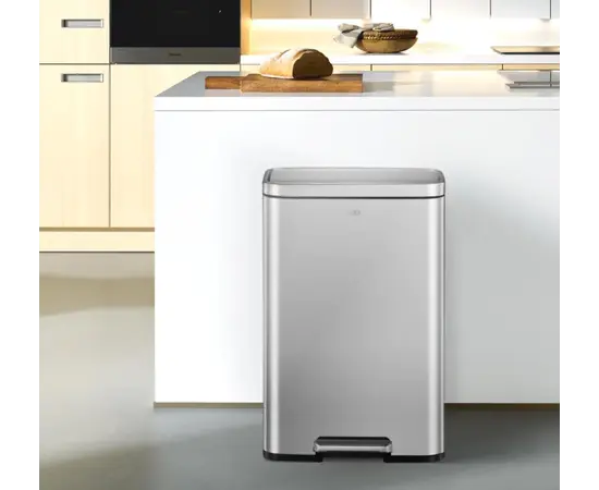 Metal Trash Bin Silver Ekoflora 50L